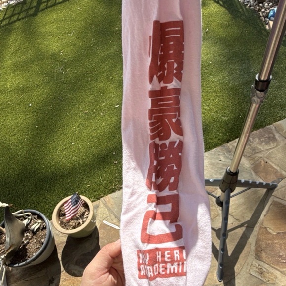 My Hero Academia Bakugo Pink Long Sleeve Graphic Tee 100% Cotton Unisex S/P - Picture 3 of 4